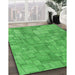 Machine Washable Transitional Neon Green Rug in a Family Room, wshpat2185grn