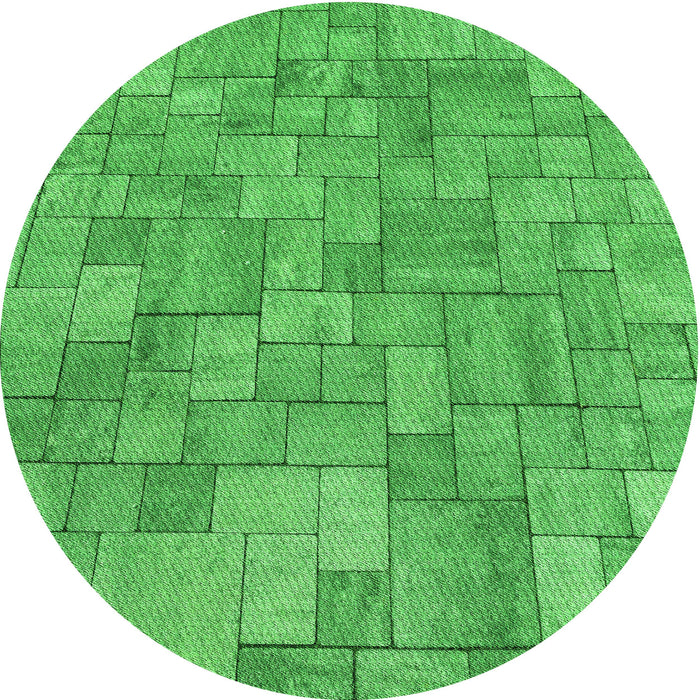 Square Patterned Neon Green Rug, pat2185grn