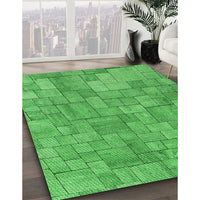 Patterned Neon Green Rug, pat2185grn