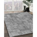 Patterned Cloud Gray Rug in Family Room, pat2185gry