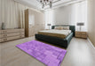 Patterned Violet Purple Rug in a Bedroom, pat2185pur