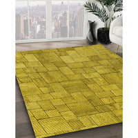 Patterned Dark Golden Brown Rug, pat2185yw