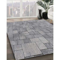 Patterned Silver Gray Novelty Rug, pat2185