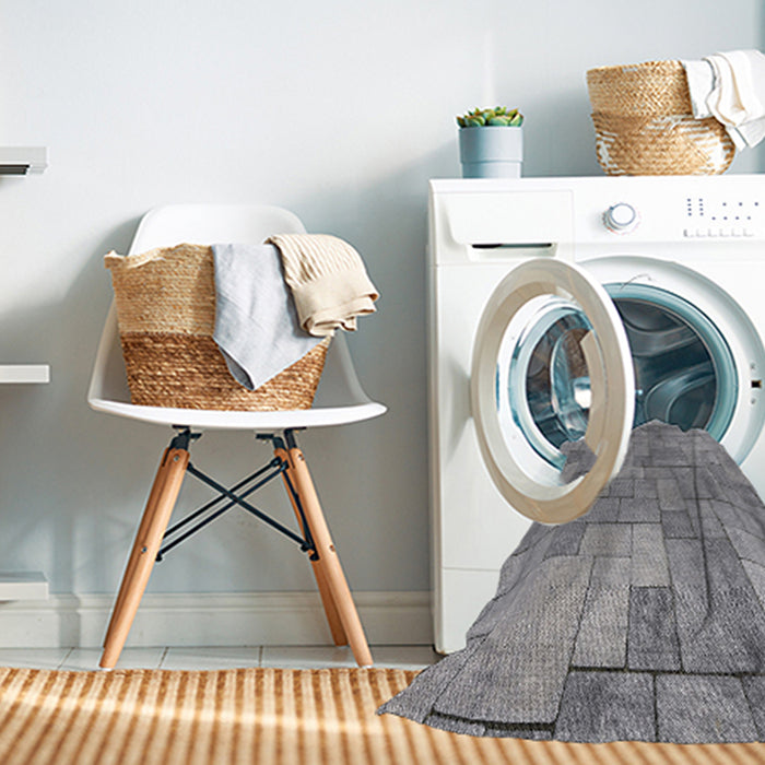 Machine Washable Transitional Silver Gray Rug in a Washing Machine, wshpat2185