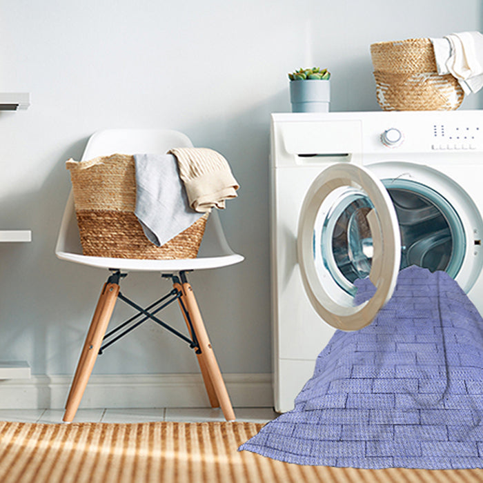 Machine Washable Transitional Light Slate Blue Rug in a Washing Machine, wshpat2186blu
