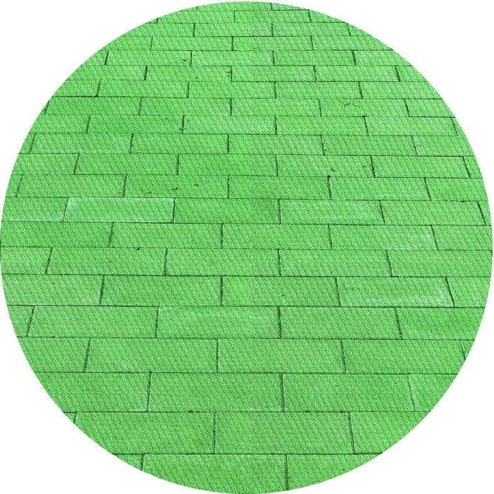 Square Patterned Neon Green Rug, pat2186grn