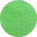 Square Patterned Neon Green Rug, pat2186grn