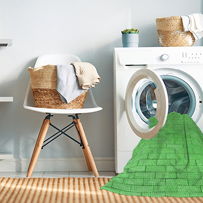 Machine Washable Transitional Neon Green Rug in a Washing Machine, wshpat2186grn