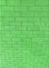 Machine Washable Transitional Neon Green Rug, wshpat2186grn