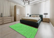 Patterned Neon Green Rug in a Bedroom, pat2186grn