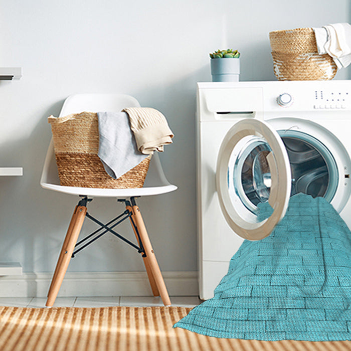 Machine Washable Transitional Dark Turquoise Green Rug in a Washing Machine, wshpat2186lblu