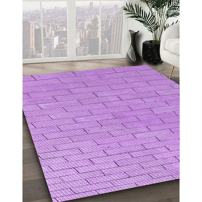 Patterned Violet Purple Rug in Family Room, pat2186pur