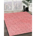 Machine Washable Transitional Light Coral Pink Rug in a Family Room, wshpat2186rd