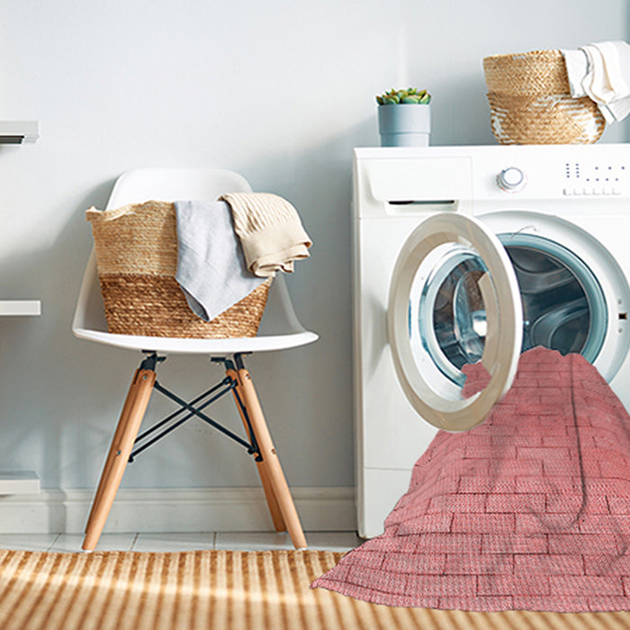 Machine Washable Transitional Light Coral Pink Rug in a Washing Machine, wshpat2186rd