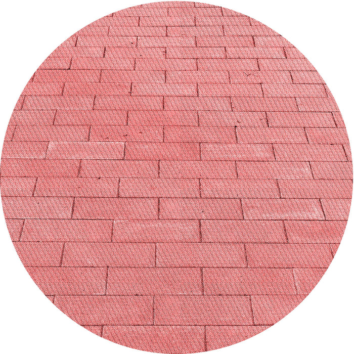 Square Machine Washable Transitional Light Coral Pink Rug in a Living Room, wshpat2186rd