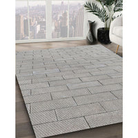 Patterned Gray Novelty Rug, pat2186