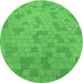 Square Patterned Neon Green Rug, pat2187grn