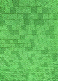 Machine Washable Transitional Neon Green Rug, wshpat2187grn