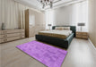 Patterned Violet Purple Rug in a Bedroom, pat2187pur