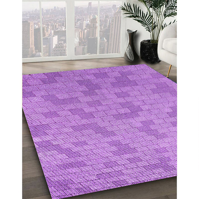 Patterned Violet Purple Rug in Family Room, pat2187pur
