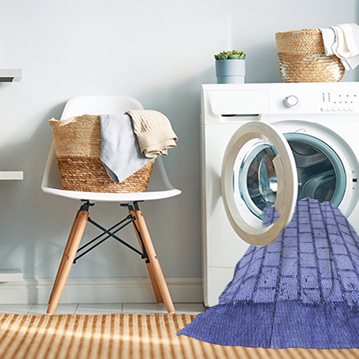 Machine Washable Transitional Jeans Blue Rug in a Washing Machine, wshpat2188blu
