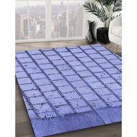 Patterned Jeans Blue Rug, pat2188blu