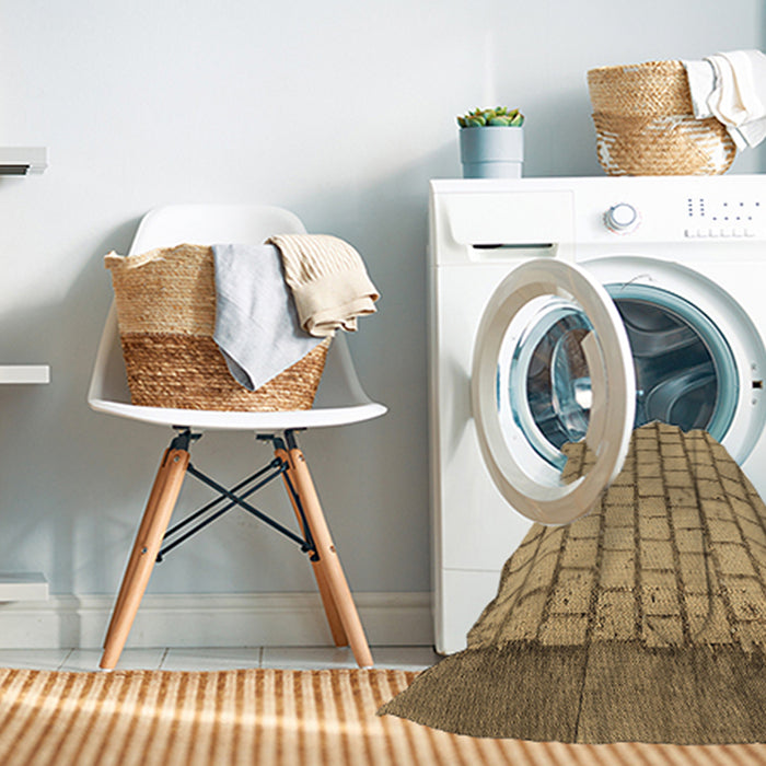 Machine Washable Transitional Yellow Orange Rug in a Washing Machine, wshpat2188brn