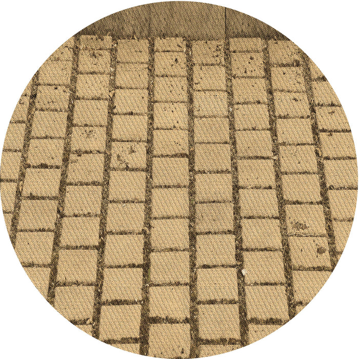 Square Machine Washable Transitional Yellow Orange Rug in a Living Room, wshpat2188brn