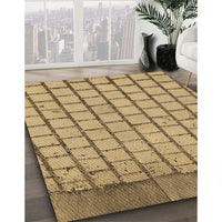 Patterned Yellow Orange Rug, pat2188brn