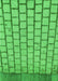 Machine Washable Transitional Neon Green Rug, wshpat2188grn