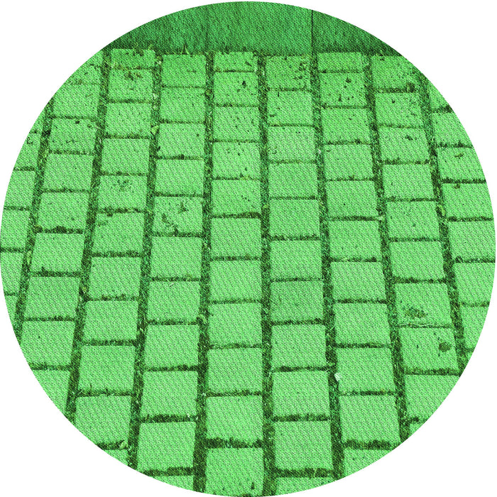 Square Patterned Neon Green Rug, pat2188grn