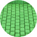 Square Patterned Neon Green Rug, pat2188grn