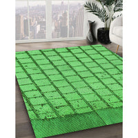 Patterned Neon Green Rug, pat2188grn