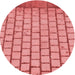 Square Machine Washable Transitional Light Coral Pink Rug in a Living Room, wshpat2188rd