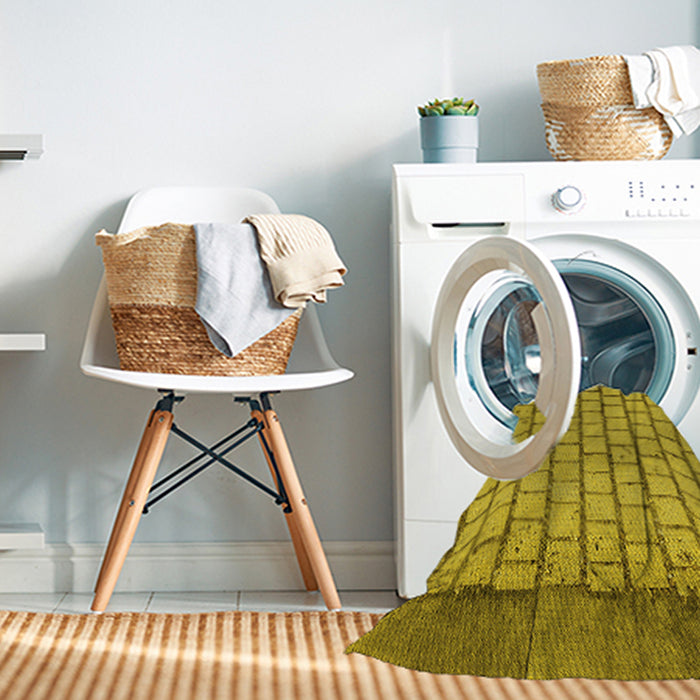 Machine Washable Transitional Dark Bisque Brown Rug in a Washing Machine, wshpat2188yw