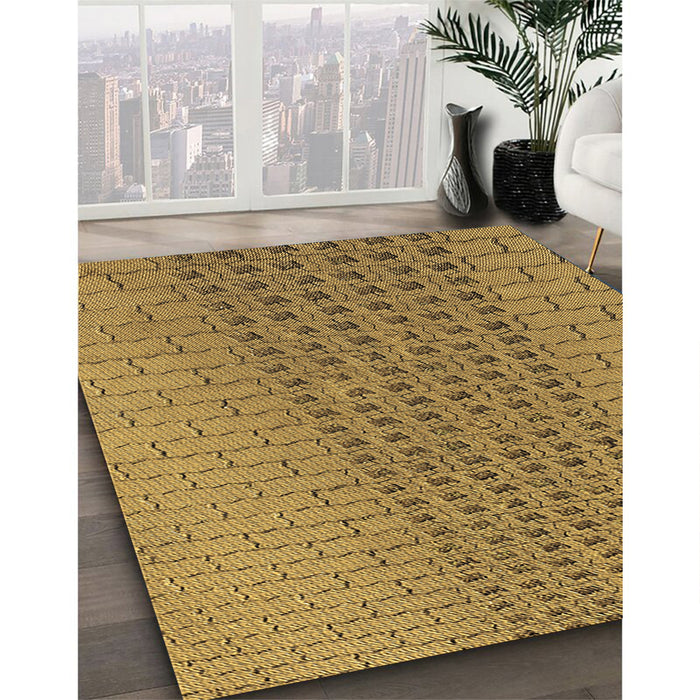 Patterned Saddle Brown Rug in Family Room, pat2189brn