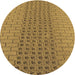 Square Patterned Saddle Brown Rug, pat2189brn