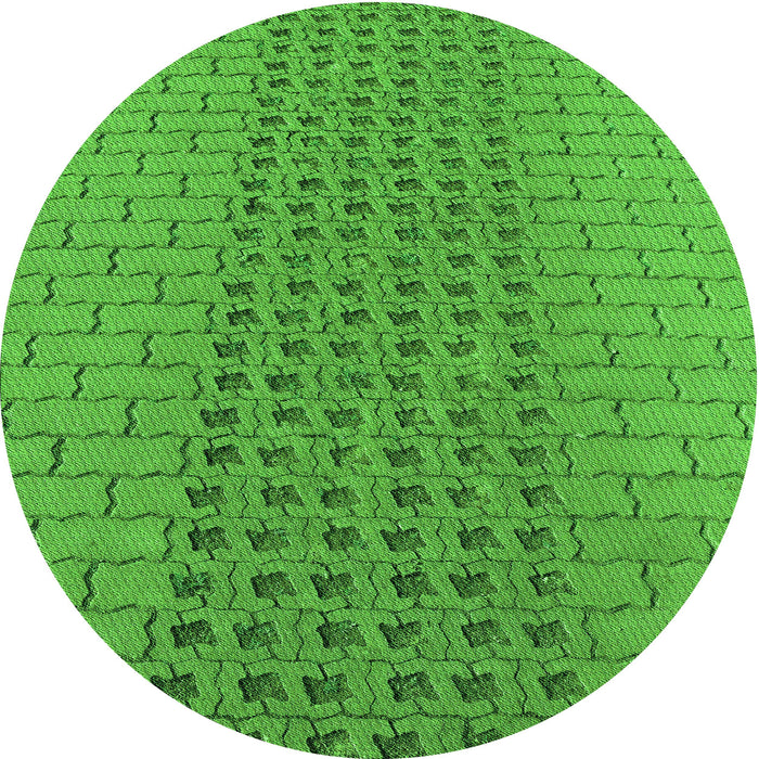 Square Patterned Green Rug, pat2189grn