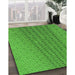 Patterned Green Rug in Family Room, pat2189grn