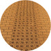Square Patterned Mahogany Brown Rug, pat2189org