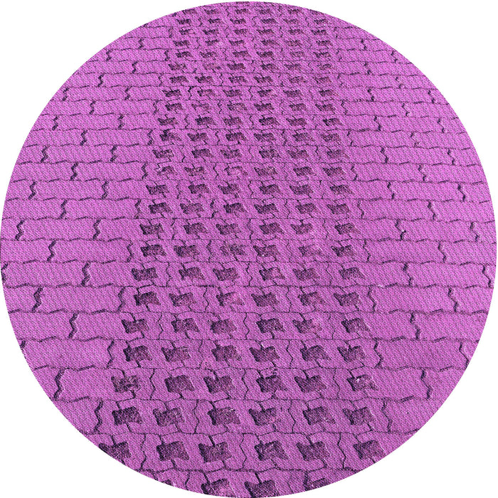 Square Patterned Bright Neon Pink Purple Rug, pat2189pur