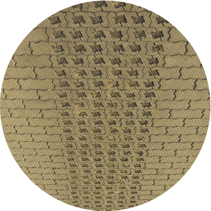 Sideview of Patterned Reddish Brown Novelty Rug, pat2189