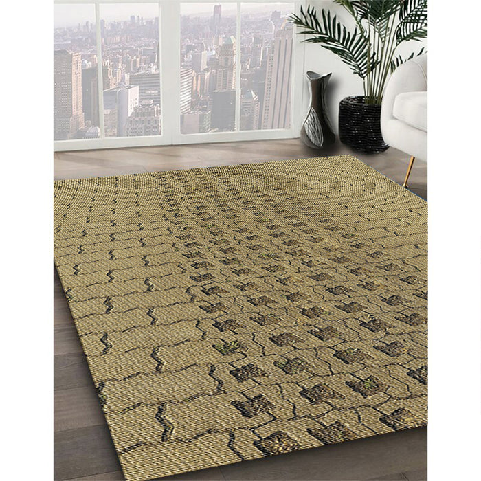 Patterned Reddish Brown Novelty Rug in Family Room, pat2189