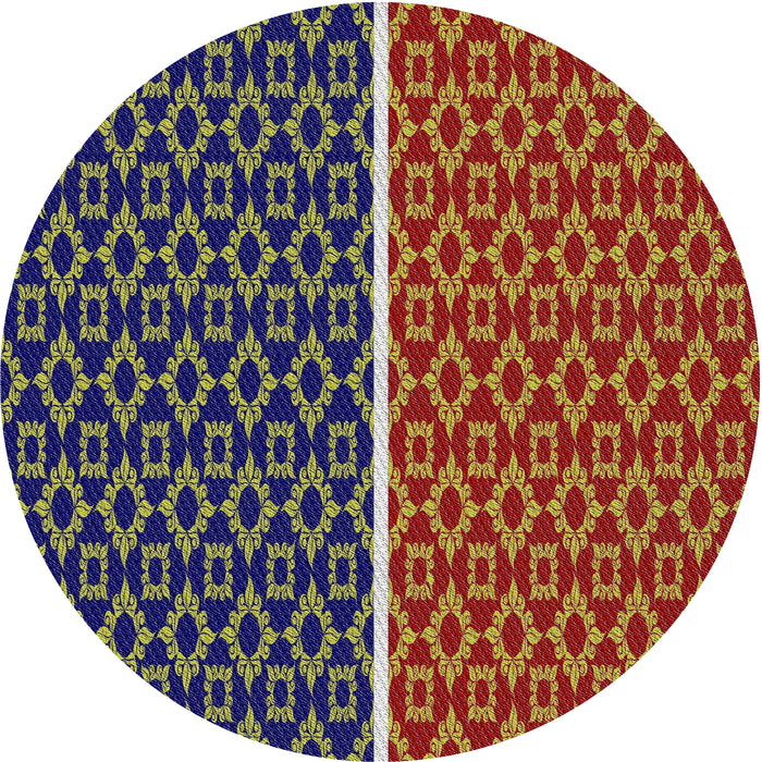 Sideview of Patterned Copper Green Novelty Rug, pat218