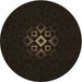 Square Patterned Milk Chocolate Brown Rug, pat219brn