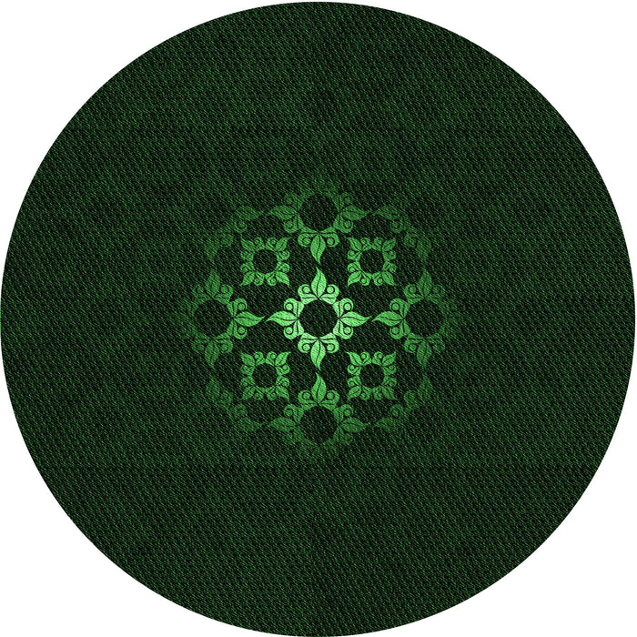 Square Patterned Deep Emerald Green Rug, pat219grn