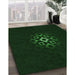 Patterned Deep Emerald Green Rug in Family Room, pat219grn