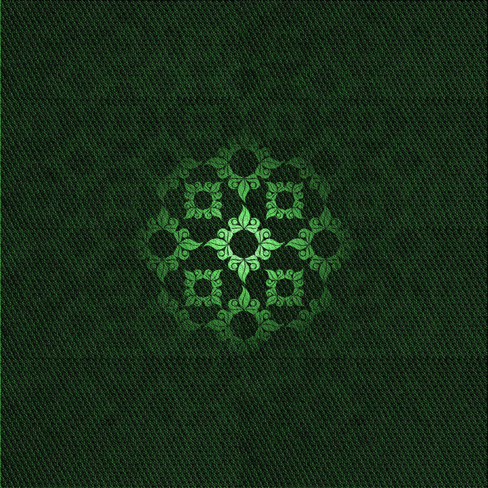 Round Patterned Deep Emerald Green Rug, pat219grn