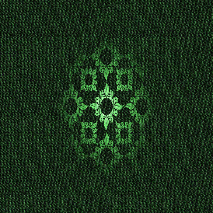 Patterned Deep Emerald Green Rug, pat219grn