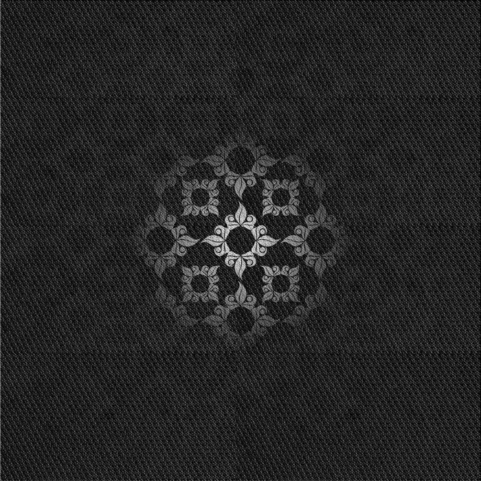 Round Patterned Black Rug, pat219gry